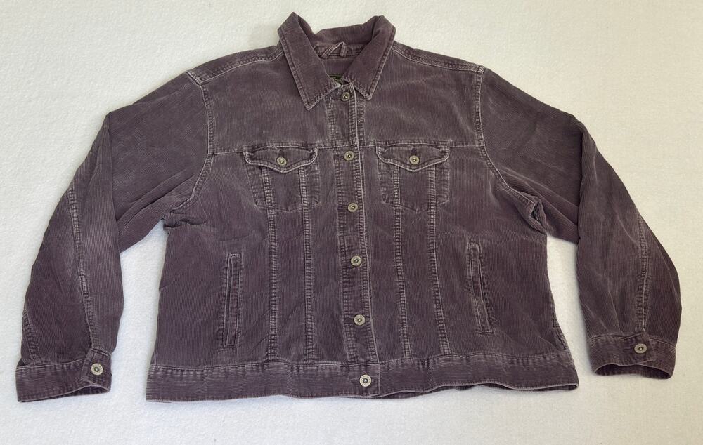 Eddie Bauer Purple Corduroy Trucker Jacket XL